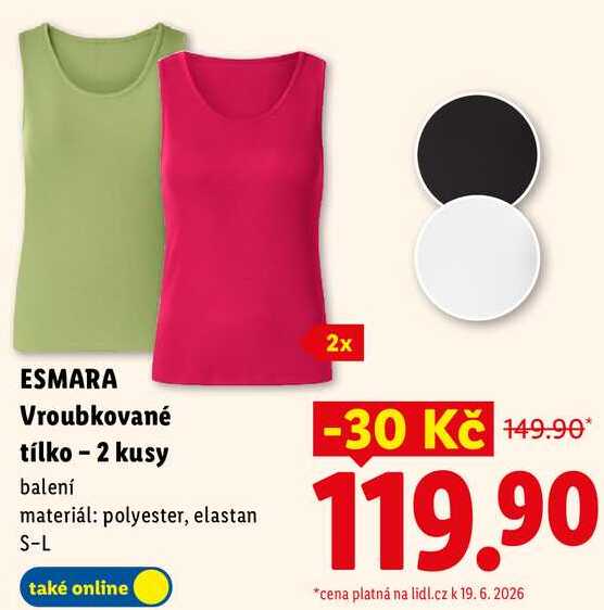 ESMARA Vroubkované tílko - 2 kusy