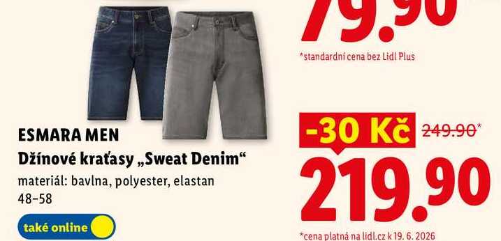 ESMARA MEN Džínové kraťasy ,,Sweat Denim" 