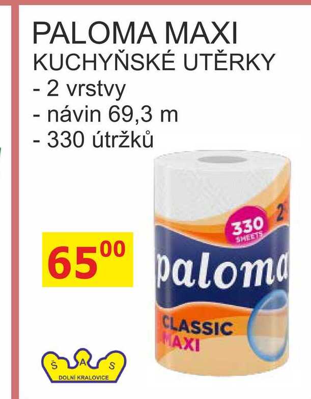PALOMA MAXI KUCHYŇSKÉ UTĚRKY 2 vrstvy - návin 69,3 m
