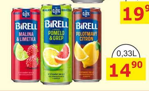 Birell ochucený 330ml, vybrané druhy plechovka
