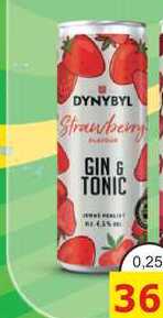 DYNYBYL Strawberry GIN & TONIC 0,25L míchaný nápoj plech