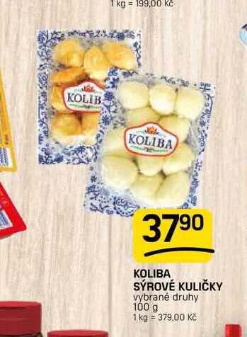 KOLIBA SÝROVÉ KULIČKY vybrané druhy 100 g 
