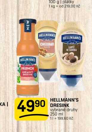 HELLMANN'S DRESINK vybrané druhy 250 ml