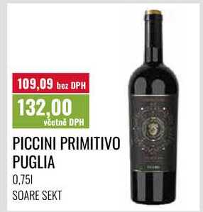 PICCINI PRIMITIVO PUGLIA, 0,751 SOARE SEKT 