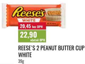 REESE'S 2 PEANUT BUTTER CUP WHITE, 39g
