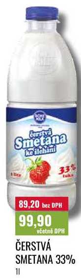 ČERSTVÁ SMETANA 33%, 1l