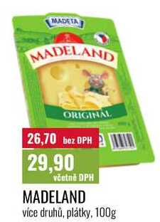 MADELAND, více druhů, plátky, 100g