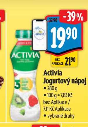 Activia Jogurtový nápoj 280g