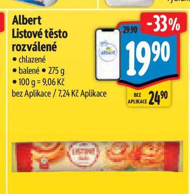 Albert Listové těsto rozválené  275 g
