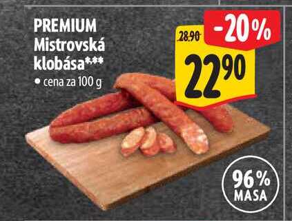 PREMIUM Mistrovská klobása 100 g