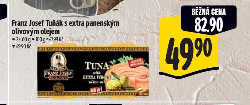 Franz Josef Tuňák s extra panenským olivovým olejem 2x 60 g