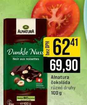 Alnatura čokoláda různé druhy 100 g