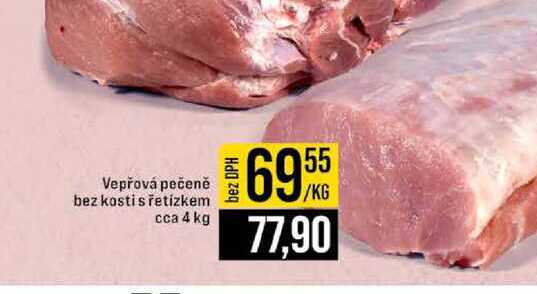 Vepřová pečeně bez kosti s řetízkem cca 4 kg 1kg