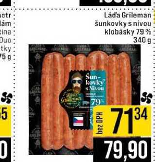 Láda Grileman šunkovky s nivou klobásky 79% 340 g