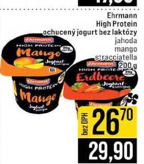 Ehrmann High Protein ochucený jogurt bez laktózy jahoda mango stracciatella 200g