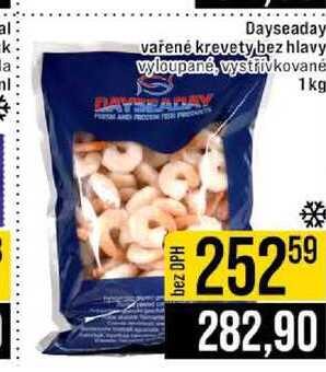 Dayseaday vařené krevety bez hlavy vyloupané, vystřivkované 1 kg 