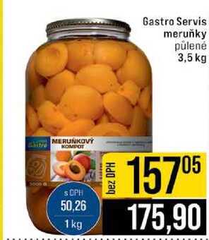 Gastro Servis meruňky půlené 3,5 kg