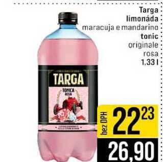 Targa limonáda maracuja e mandarino tonic originale rosa 1.33l