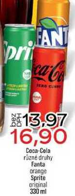 Coca-Cola různé druhy Fanta orange Sprite original 330 ml 