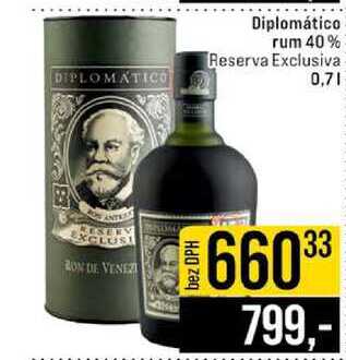Diplomático rum 40% Reserva Exclusiva 0,7l
