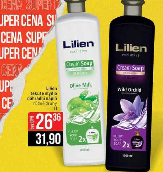 Lilien tekuté mýdlo náhradní náplň různé druhy 1l
