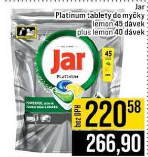 Jar Platinum tablety do myčky lemon 45 dávek plus lemon 40 dávek