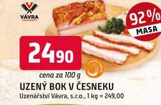 UZENÝ BOK V ČESNEKU 100g