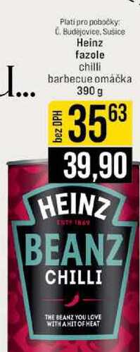 Heinz fazole chilli barbecue omáčka 390 g 