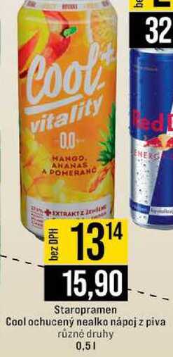 Cool ochucený nealko nápoj z piva různé druhy 0,5l 