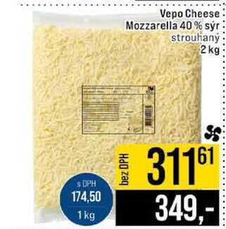 Vepo Cheese Mozzarella 40% sýr strouhaný 2 kg 