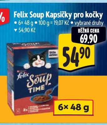 Felix Soup Kapsičky pro kočky 6x48 g 