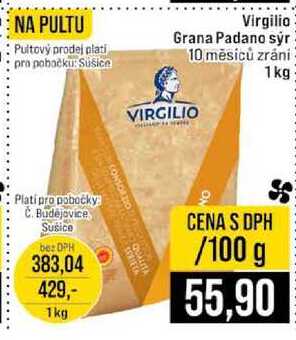 Virgilio Grana Padano sýr 10 měsíců zrání VIRGILIO 1kg