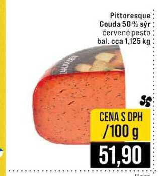 Pittoresque Gouda 50% sýr červené pesto bal. cca 1,125 kg 100g