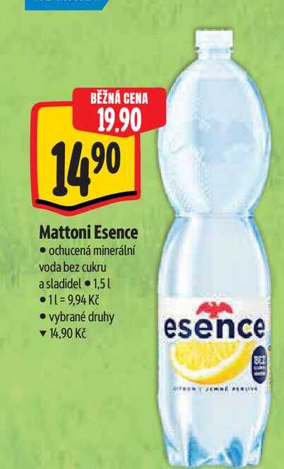   Mattoni Esence  ochucená minerální voda bez cukru a sladidel  1,5 l