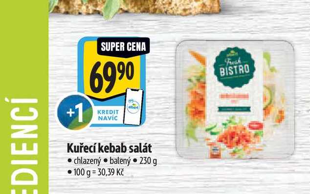Kuřecí kebab salát 230 g