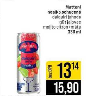 Mattoni nealko ochucená daiquiri jahoda a jalovec mojito citron+mata 330 ml