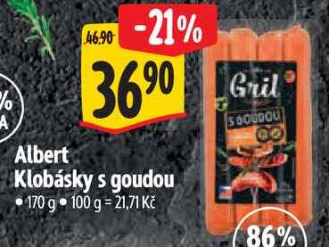 Albert Klobásky s goudou, 170 g