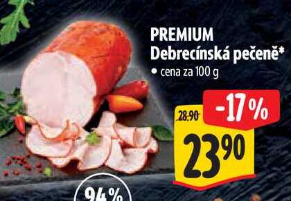 PREMIUM Debrecínská pečeně, cena za 100 g
