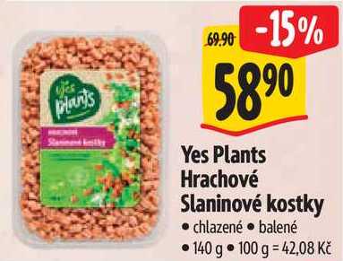Yes Plants Hrachové Slaninové kostky, 140 g