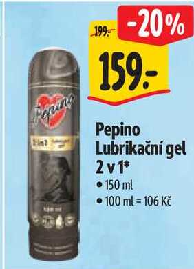 Pepino Lubrikační gel 2 v 1, 150 ml