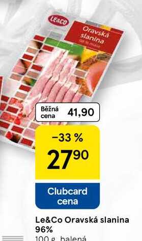 Le&Co Oravská slanina 96%, 100 g