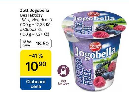 Zott Jogobella Bez laktózy, 150 g, více druhů