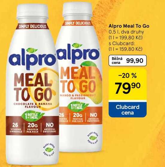 Alpro Meal To Go, 0,5 l, dva druhy
