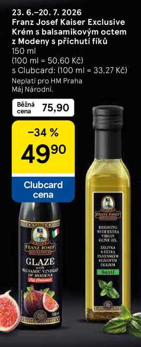 Franz Josef Kaiser Exclusive Krém s balsamikovým octem z Modeny s příchutí fíků, 150 ml 