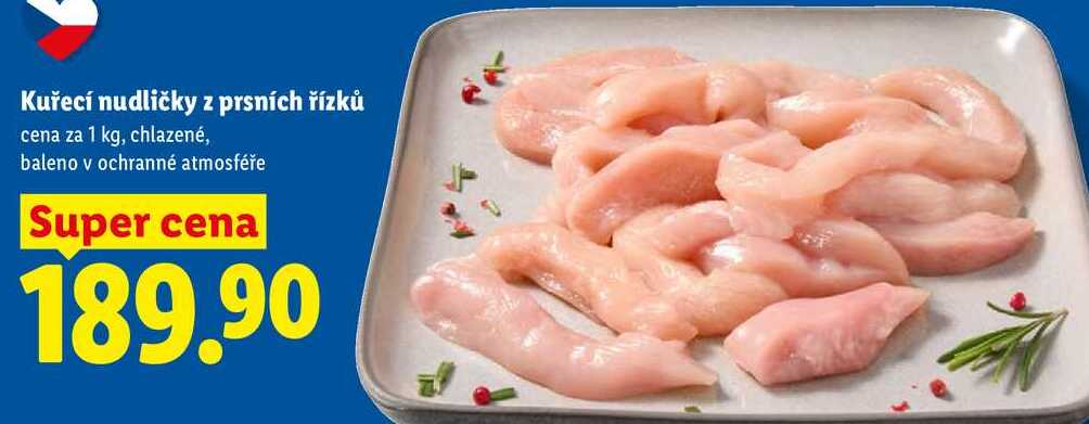 Kuřecí nudličky z prsních řízků, cena za 1 kg