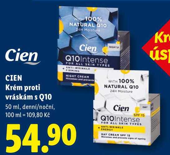 CIEN Krém proti vráskám s Q10, 50 ml