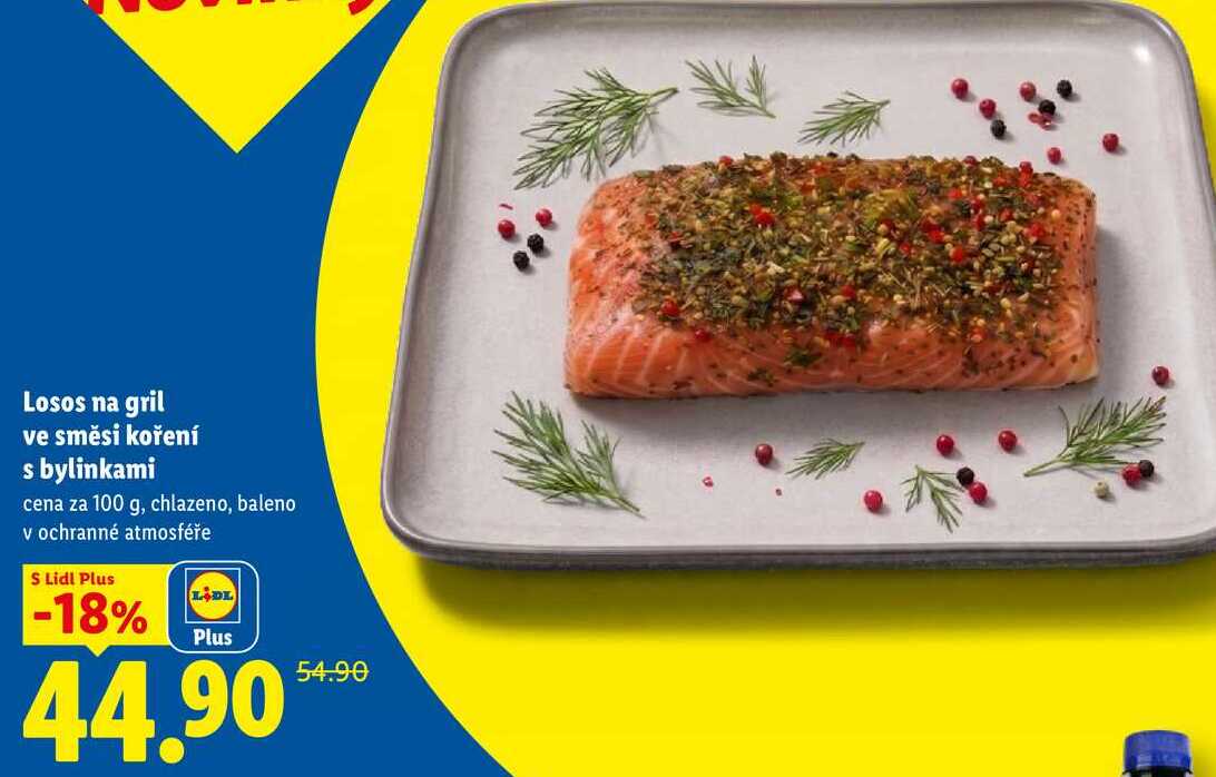 Losos na gril ve směsi koření s bylinkami, cena za 100 g