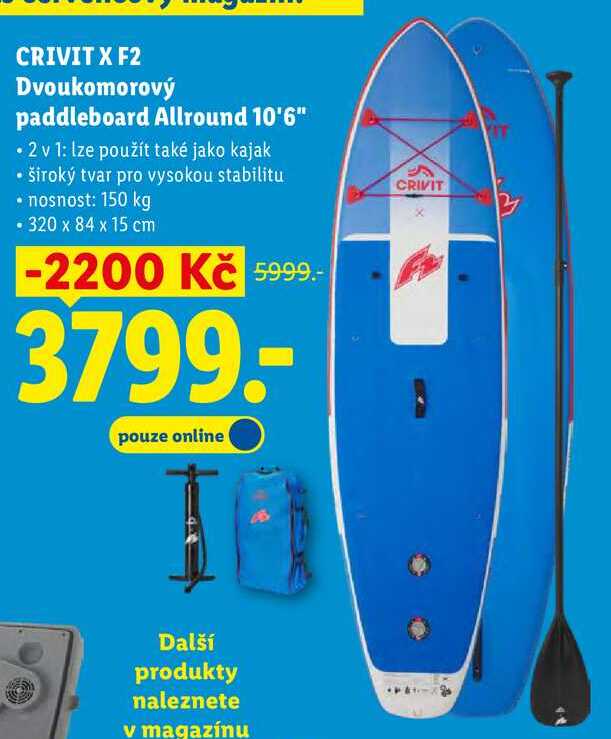 CRIVIT X F2 Dvoukomorový paddleboard Allround 10'6"