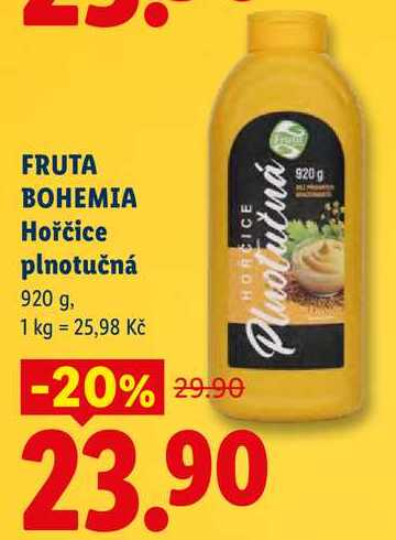 FRUTA BOHEMIA Hořčice plnotučná, 920 g
