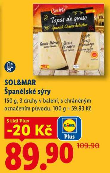 SOL&MAR Španělské sýry, 150 g
